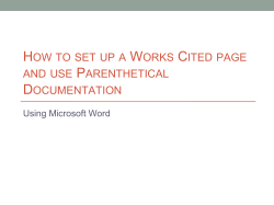 how to set up a works cited page and use parenthetical documentation