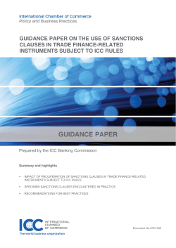 Guidance Paper on the use of Sanctions Clauses