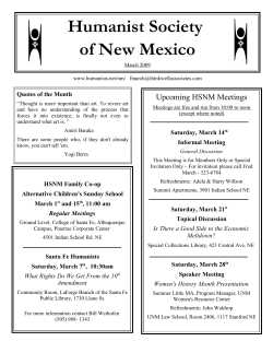 March 2009 - Humanist Society of New Mexico