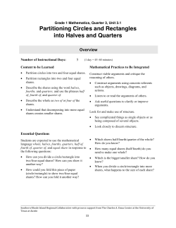 Partitioning Circles and Rectangles into Halves and Quarters