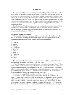 Eyak Numerals
