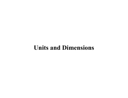 Units and Dimensions