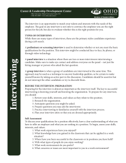 Interviewing - Ohio University