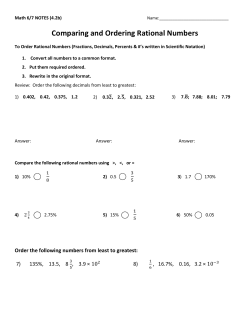 Comparing and Ordering Rational Numbers