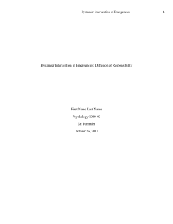 Bystander Intervention in Emergencies: Diffusion of Responsibility