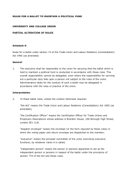 Rules for a ballot to maintain a political fund
