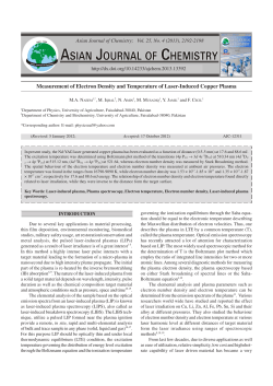 Measurement of Electron Density and Temperature of Laser