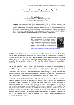 Universal modes of awareness? A &acirc;&bull;&oelig;pre