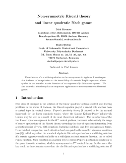 Non-symmetric Riccati theory and linear quadratic Nash games 1