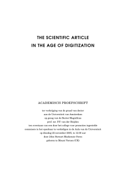 the scientific article in the age of digitization