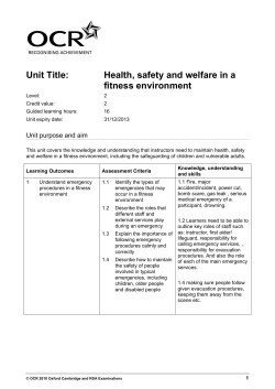 Health, safety And Welfare In A fitness Environment