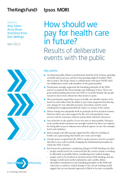 How should we pay for health care in future