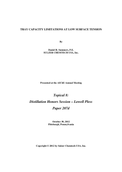 Topical 8: Distillation Honors Session &ndash; Lowell Pless Paper 207d