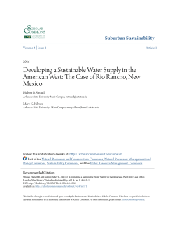 Developing a Sustainable Water Supply in the American West: The