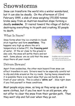 What Is Snow? Drivers Beware!