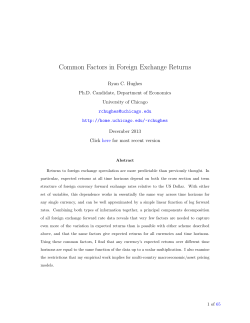 Common Factors in Foreign Exchange Returns