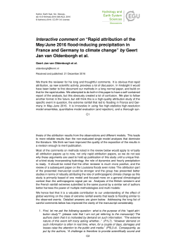 Interactive comment on “Rapid attribution of the May/June 2016