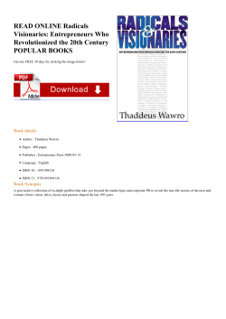 READ ONLINE Radicals Visionaries: Entrepreneurs