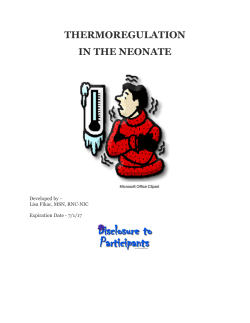 THERMOREGULATION IN THE NEONATE