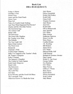 Book List DRA 40-44 (QRST)