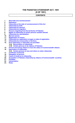 the pakistan citizenship act, 1951