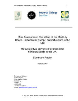 Find out how the red lily beetle has impacted on horticulture in the UK