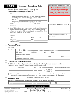 EA-110 Temporary Restraining Order