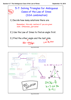 Section 5.7: The Ambiguous Case of the Law of