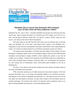 Elizabeth City to Launch Free Downtown Wi