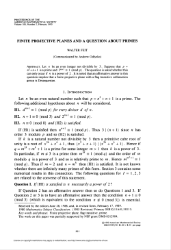 finite projective planes and a question about primes