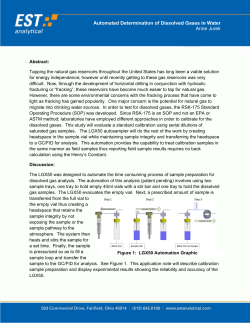 Automated Determination of Dissolved Gases in Water Anne Jurek