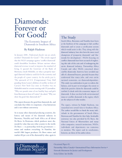 Diamonds: Forever or For Good?