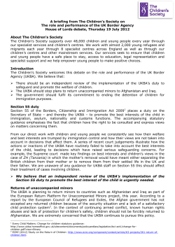 A briefing from The Children`s Society on The role and performance