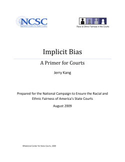 Implicit Bias - UNC School of Government