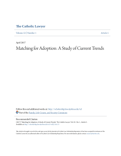 Matching for Adoption: A Study of Current Trends