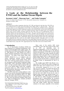 A Look at the Relationship between the ENSO and the Indian Ocean