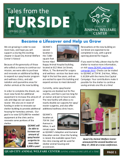 Second Quarter 2016 - Quad City Animal Welfare Center