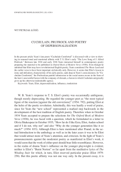 CuChulain, prufroCk and poetry of depersonalisation