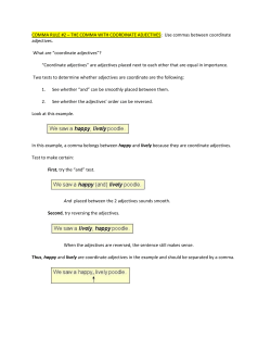 THE COMMA WITH COORDINATE ADJECTIVES