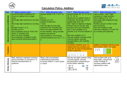 Calculation Policy- Addition