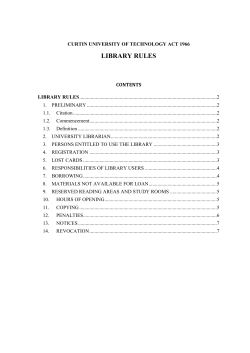 library rules - Curtin Library