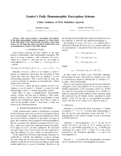 Gentry`s Fully Homomorphic Encryption Scheme