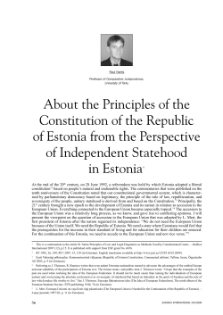 About the Principles of the Constitution of the Republic of Estonia