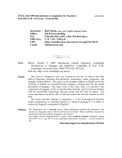 ENGL 6161 - UNC Charlotte Pages