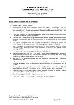 Kangaroo Rescue &ndash; Techniques and Application