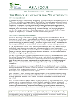 the rise of asian sovereign wealth funds