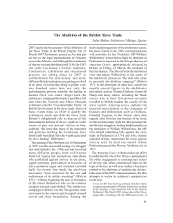 The Abolition of the British Slave Trade