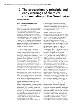 Chapter 12 - The precautionary principle and early warnings of