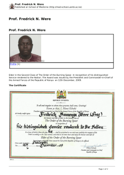 Prof. Fredrick N. Were