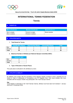 INTERNATIONAL TENNIS FEDERATION Tennis